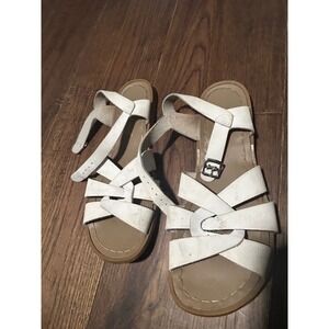 Salt Water Sandals White Leather Strappy Buckle Fisherman Water Shoes Women 9